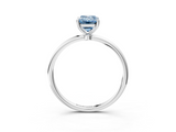 White gold Fancy Blue Emerald  Cut Solitaire Engagement Ring with Thin Band and Four-Prong Setting_6