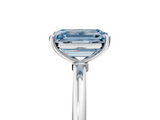 White gold Fancy Blue Emerald  Cut Solitaire Engagement Ring with Thin Band and Four-Prong Setting_8
