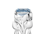 White gold Fancy Blue Emerald Cut Solitaire Leaf-Inspired Engagement Ring with Prong Setting_17