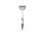 White gold Fancy Blue Emerald  Cut Solitaire Ring with Cathedral Band and Four-Prong Setting_57