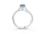 White gold Fancy Blue Emerald  Cut Solitaire Ring with Cathedral Band and Four-Prong Setting_57