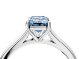 White gold Fancy Blue Emerald  Cut Solitaire Ring with Cathedral Band and Four-Prong Setting_62
