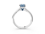 White gold Fancy Blue Emerald  Cut Solitaire Ring with Four-Prong Setting on a Classic Band_67