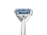 White gold Fancy Blue Emerald  Cut Solitaire Ring with Four-Prong Setting on a Classic Band_69