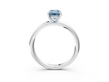 White gold Fancy Blue Emerald  Cut Solitaire Ring with Thin Band and Four-Prong Setting_19