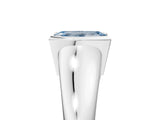 White gold Fancy Blue Emerald Cut Solitaire Tension Set Diamond Ring with Split Shank Band_17