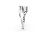 White gold Fancy Blue Emerald Cut Solitaire Tension-Set Diamond Split Shank Ring_2