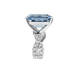 White gold Fancy Blue Emerald Cut Solitaire Twisted Pave Band with Four-Prong Setting_20