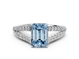 White gold Fancy Blue Emerald  Cut Split Shank Pave Diamond Engagement Ring with Four-Prong Setting_24