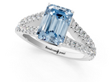 White gold Fancy Blue Emerald  Cut Split Shank Pave Diamond Engagement Ring with Four-Prong Setting_25