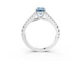 White gold Fancy Blue Emerald  Cut Split Shank Pave Diamond Engagement Ring with Four-Prong Setting_27
