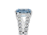 White gold Fancy Blue Emerald  Cut Split Shank Pave Diamond Engagement Ring with Four-Prong Setting_29