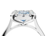 White gold Fancy Blue Emerald  Diamond Cluster Halo Solitaire with Four-Prong Setting_110
