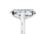 White gold Fancy Blue Emerald  Diamond Cluster Halo Solitaire with Four-Prong Setting_110