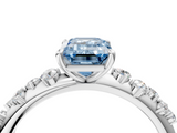 White gold Fancy Blue Emerald  Diamond Cluster Prong-Set Solitaire Ring_28