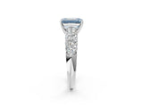 White gold Fancy Blue Emerald  Diamond Pavé Band Solitaire Ring with Four-Prong Setting_51