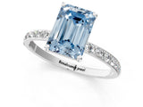White gold Fancy Blue Emerald  Diamond Pavé Band with Six-Prong Setting_28