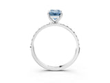 White gold Fancy Blue Emerald  Diamond Pavé Band with Six-Prong Setting_30