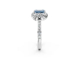 White gold Fancy Blue Emerald  Diamond Solitaire Ring with Shared Prong Pavé Band_14