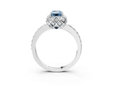 White gold Fancy Blue Emerald  Diamond Solitaire Ring with Shared Prong Pavé Band_15