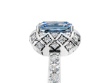 White gold Fancy Blue Emerald  Diamond Solitaire Ring with Shared Prong Pavé Band_17