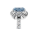 White gold Fancy Blue Emerald  Diamond Solitaire Ring with Shared Prong Pavé Band_71