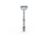 White gold Fancy Blue Emerald  Diamond Solitaire with Pave Band and Six-Prong Setting_22