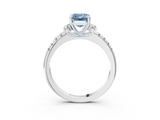 White gold Fancy Blue Emerald  Diamond Three-Stone Pave Band with Four-Prong Setting_23