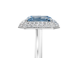 White gold Fancy Blue Emerald  Halo Diamond Engagement Ring with Solitaire Band and Four-Prong Setting_25