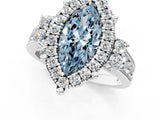 White gold Fancy Blue Emerald  Halo Diamond Engagement Ring with Split Shank and Four-Prong Setting_13