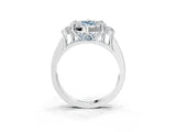 White gold Fancy Blue Emerald  Halo Diamond Engagement Ring with Split Shank and Four-Prong Setting_58