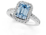 White gold Fancy Blue Emerald  Halo Diamond Pavé Solitaire Ring_46
