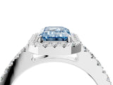 White gold Fancy Blue Emerald  Halo Diamond Pavé Solitaire Ring_49