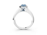 White gold Fancy Blue Emerald  Halo Diamond Ring with Cathedral Band and Four-Prong Setting_52