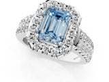 White gold Fancy Blue Emerald  Halo Diamond Split Shank Engagement Ring with Prong Setting_40