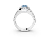 White gold Fancy Blue Emerald  Halo Diamond Split Shank Engagement Ring with Prong Setting_42