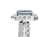 White gold Fancy Blue Emerald  Halo Diamond Split Shank Engagement Ring with Prong Setting_44