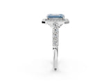 White gold Fancy Blue Emerald  Halo Milgrain Solitaire with Bezel Set Side Stones and Pave Band_35