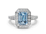 White gold Fancy Blue Emerald  Halo Pavé Diamond Engagement Ring with Bezel Setting_49