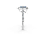 White gold Fancy Blue Emerald  Halo Pavé Diamond Engagement Ring with Bezel Setting_51