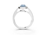 White gold Fancy Blue Emerald  Halo Pavé Diamond Engagement Ring with Bezel Setting_52