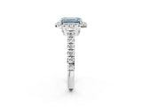 White gold Fancy Blue Emerald  Halo Pavé Diamond Engagement Ring with Four-Prong Setting_28