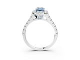 White gold Fancy Blue Emerald  Halo Pavé Diamond Engagement Ring with Four-Prong Setting_29