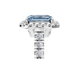 White gold Fancy Blue Emerald  Halo Pavé Diamond Engagement Ring with Four-Prong Setting_31