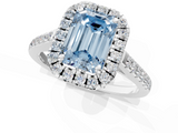 White gold Fancy Blue Emerald  Halo Pavé Diamond Engagement Ring with Four-Prong Setting_4