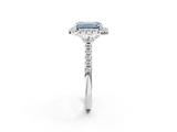 White gold Fancy Blue Emerald  Halo Pavé Diamond Engagement Ring with Four-Prong Setting_5
