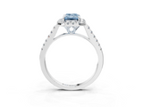 White gold Fancy Blue Emerald  Halo Pavé Diamond Engagement Ring with Four-Prong Setting_6