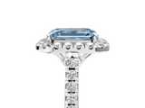 White gold Fancy Blue Emerald  Halo Pavé Diamond Engagement Ring with Four-Prong Setting_8