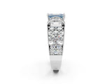 White gold Fancy Blue Emerald  Halo Pave Diamond Engagement Ring with Milgrain Detailing_54