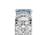 White gold Fancy Blue Emerald  Halo Pave Diamond Engagement Ring with Milgrain Detailing_55
